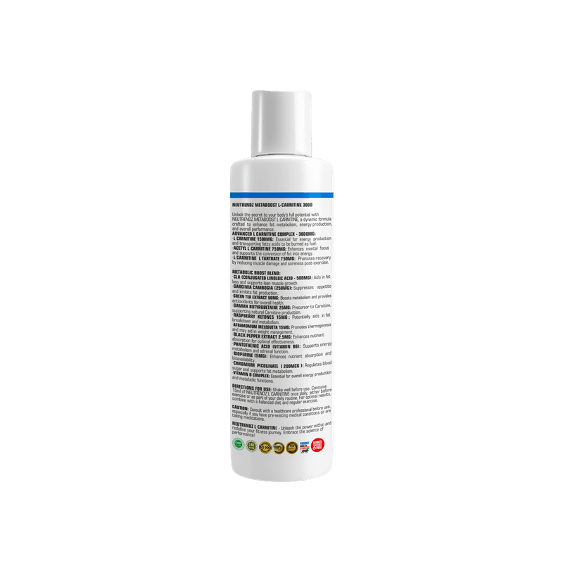 Neutrendz Metaboost Liquid L Carnitine 3000mg 500ml Tangy Orange