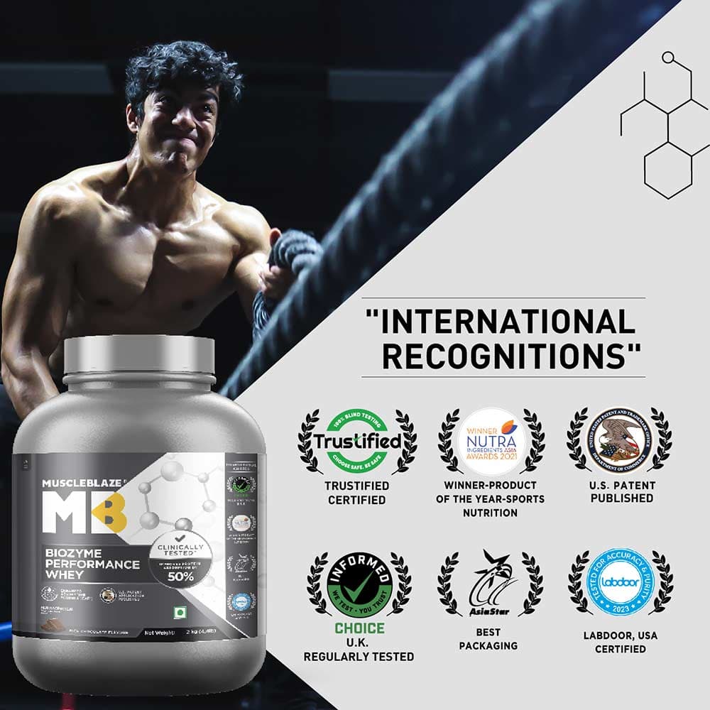 Biozyme Performance Whey in use, post-workout shake