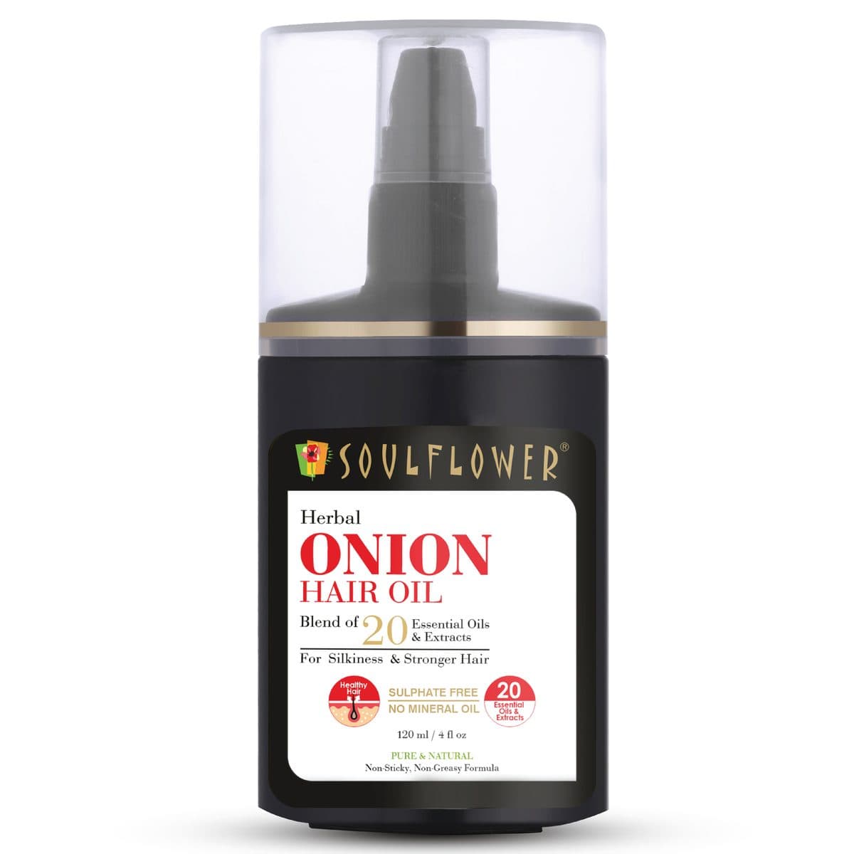 Soulflower Herbal Onion Hair Oil Blend of 20 Essential Oils & Extracts — image 1