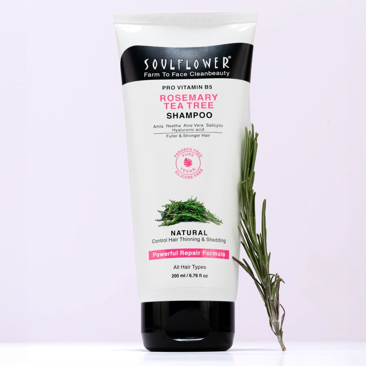 Soulflower Pro Vitamin B5 Rosemary Tea Tree Shampoo 200 ml