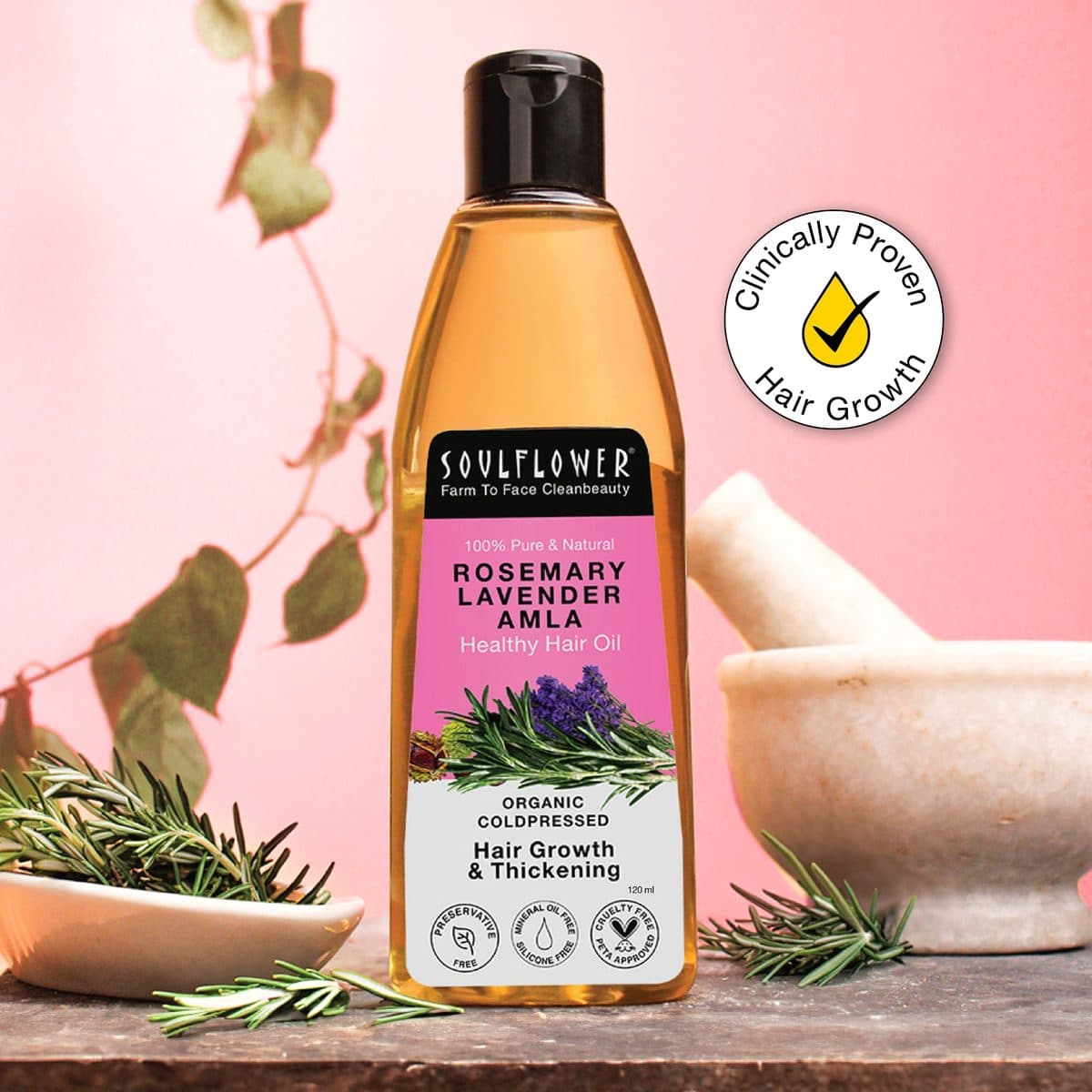 Soulflower Rosemary Lavender Healthy Hair Oil